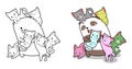 Three Cats cartoon coloring page for kids Royalty Free Stock Photo