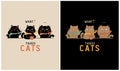 Three Cats and Coffee - Cat Lover