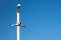 Three CCTV cameras on a lamppost Royalty Free Stock Photo