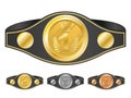 Three champion belts Royalty Free Stock Photo