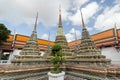 Three chedis at the Wat Pho temple in Bangkok