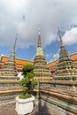 Three chedis at the Wat Pho temple in Bangkok