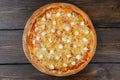 Three cheese pizza Royalty Free Stock Photo