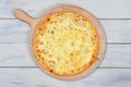 Three cheese pizza Royalty Free Stock Photo