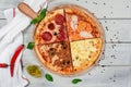 Three cheese pizza Royalty Free Stock Photo