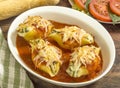 Three cheese stuffed jumbo pasta shells Royalty Free Stock Photo