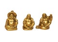 Three china gold statuette Royalty Free Stock Photo