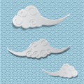 Three Chinese cloud traditional vector background