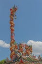 Three Chinese golden dragons in sunny day Royalty Free Stock Photo