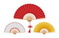 Three Chinese hand fans