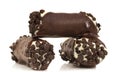 Three chocolate cannoli Royalty Free Stock Photo