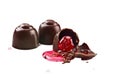 Three Chocolate Covered Cherries Royalty Free Stock Photo
