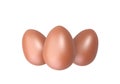 Three Chocolate Easter Eggs islated on white