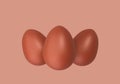 Three Chocolate Easter Eggs, sweet eastertime Royalty Free Stock Photo