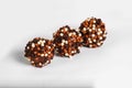 Chocolate truffles on white background Royalty Free Stock Photo