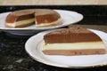 Three chocolates cake typical of home cooking