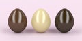 Three chocolates eggs