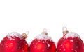 Three Christmas ball snow Royalty Free Stock Photo