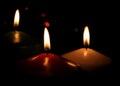 Three Christmas Candles Royalty Free Stock Photo