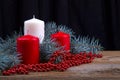 Three Christmas candles Royalty Free Stock Photo