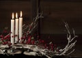 Three Christmas Candles Royalty Free Stock Photo