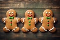Gingerbread Man Cookies, Generative AI Royalty Free Stock Photo