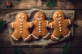 Gingerbread Man Cookies, Generative AI Royalty Free Stock Photo