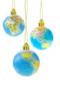Three Christmas globe ornaments