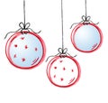 three Christmas ornaments Royalty Free Stock Photo