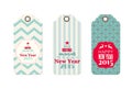 Three christmas tags in shabby chic style