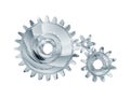 Three chrome gears Royalty Free Stock Photo