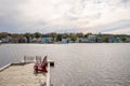 The famous three churches of Mahone Bay near to Lunenburg. Taken in Mahone Bay, Canada, 10.2022