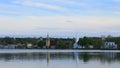 Three churches in Mahone Bay, Nova Scotia Royalty Free Stock Photo