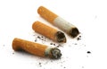 Three cigarette butts Royalty Free Stock Photo