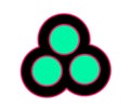 three circles of green and black logo