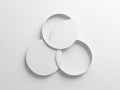 Three circular objects isolated on white background Royalty Free Stock Photo