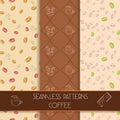 Three classic coffee patterns Royalty Free Stock Photo