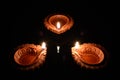 Three Clay Diyas Royalty Free Stock Photo