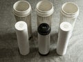 Three clean water filters. Replacing multi-stage water filter cartridges