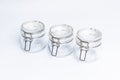 Three clear air tight Preserve Jar isolated on white background Royalty Free Stock Photo