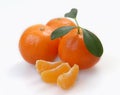 Three clementines with segments