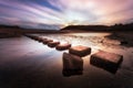 Three Cliffs Bay stepping stones Royalty Free Stock Photo