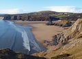 Three Cliffs Beach & Bay, The Gower Royalty Free Stock Photo