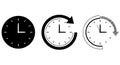 Three clock icons representing time, progress, and the passage of moments, isolated on transparent background Royalty Free Stock Photo