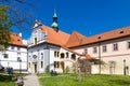 Three cloisters and gardens, Cesky Krumlov town UNESCO, South Bohemia, Czech republic, Europe