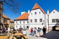 Three cloisters and gardens, Cesky Krumlov town UNESCO, South Bohemia, Czech republic, Europe