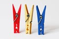 Three cloth pegs Royalty Free Stock Photo