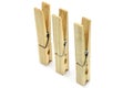Three clothespins close-up