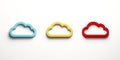 Three Cloud Computing Logo. 3D Rendering Illustration