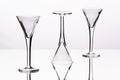 Three cocktail glasses in a white background